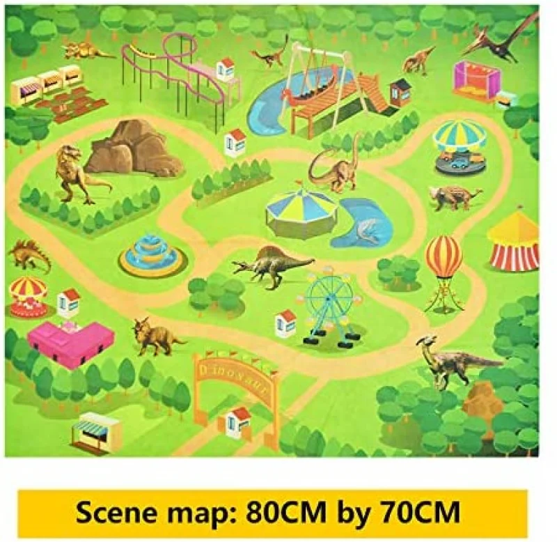 Dinosaur Toys 3D Educational Realistic Dinosaur playset, Activity Play Mat to Create a Dino World Including T-Rex Triceratops 6