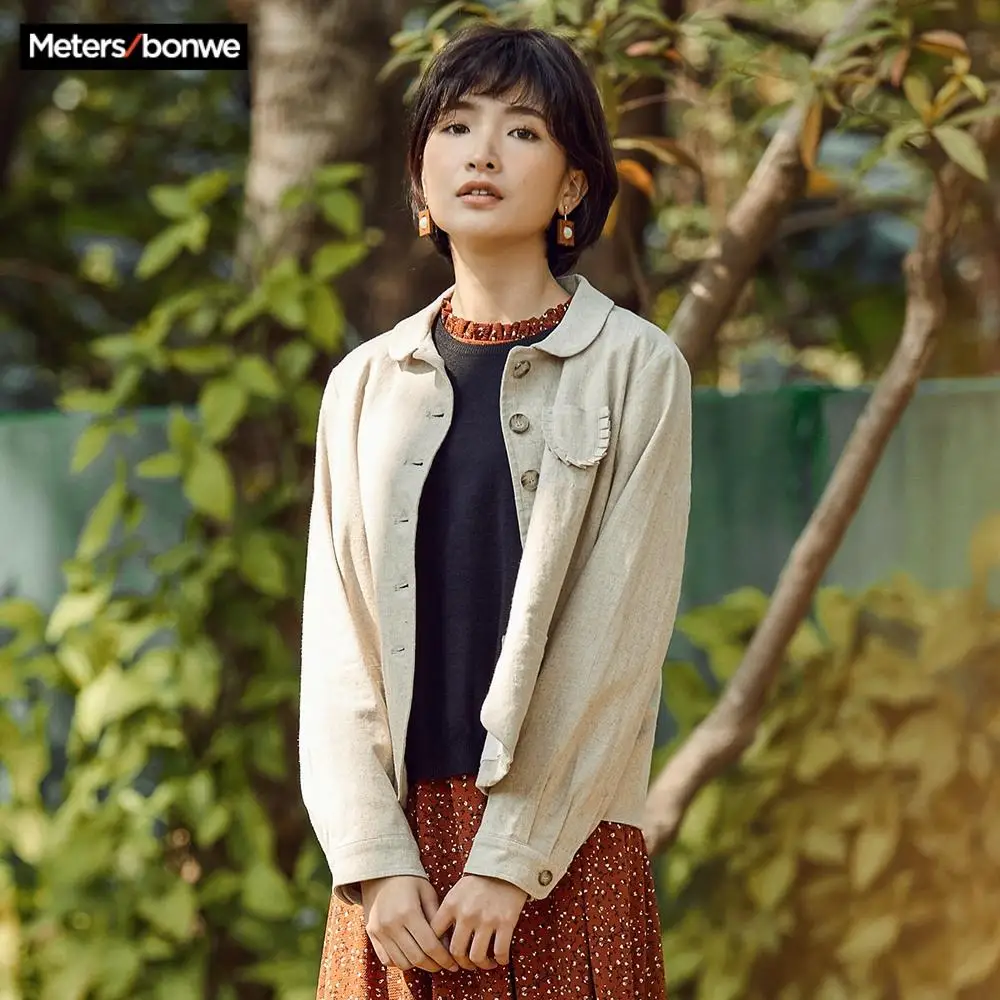 Metersbonwe Весенняя брендовая куртка Повседневная модная свободная хлопковая и