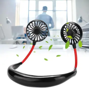 

Hands-free Neck Band Hanging Fan USB Charging Outdoor Sport Dual Fans Summer Portable Mini Air Cooler ventilador portatil