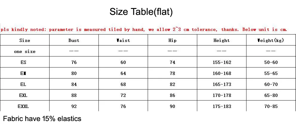 size table