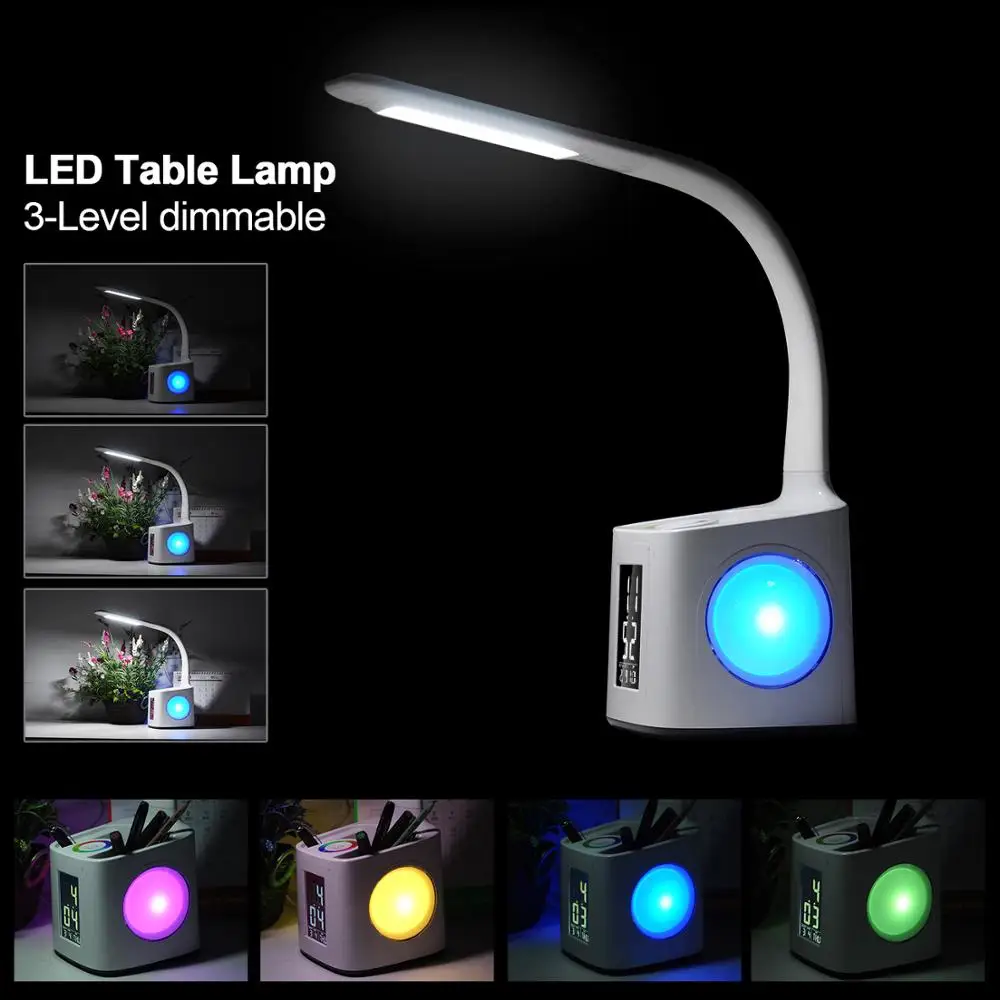 Исследование led Настольная лампа Светодиодная настольная с держателем ручки usb