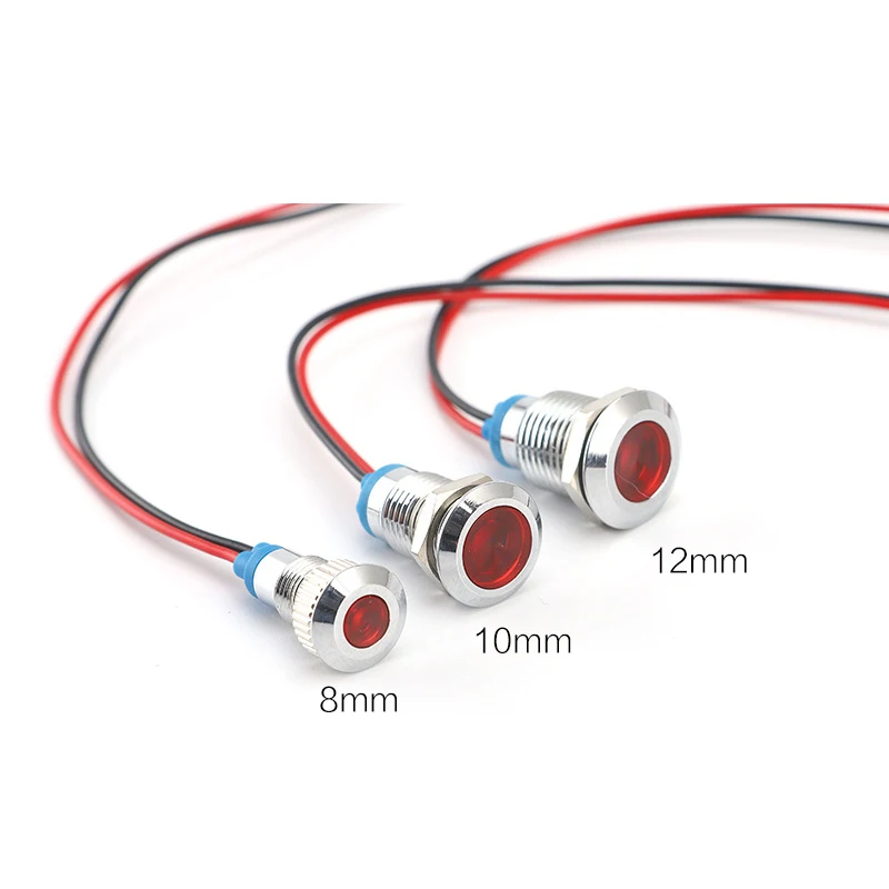 LED power supply waterproof work explosion-proof light metal small 220v 24v 12v The signal lamp 8 mm 10 12 | Строительство и