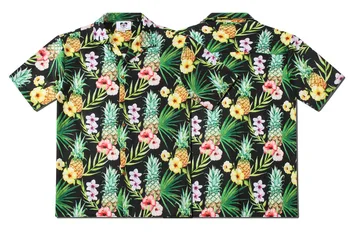 

Man Short Sleeve Shirt Beach Holiday Hawaii Casual Fruit Printed Torrid Zone Loose-Fit Short-sleeved Shirt Men's