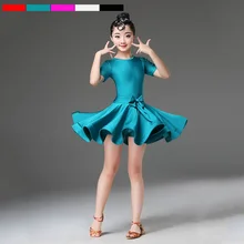 Платье для латинских танцев для девочек; детский танцевальный костюм; платье для ча-ча; детская одежда для сценических танцев; платье для сальсы; платье для латиноамериканских конкурсов; цвет розовый