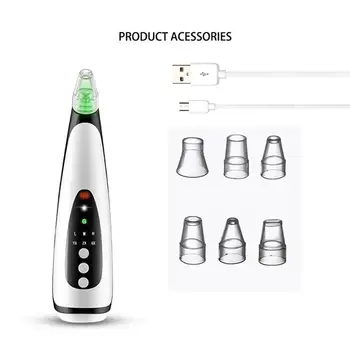 

Deep Pore Cleaner Blackhead Remover Vacuum Face Skin Black Removal Acne 6 Heads Pimple Dot Vacuum Care Removal Tools Cleane B6M9