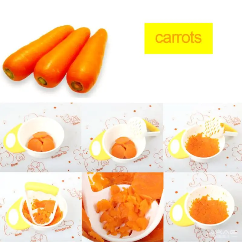 HAPPY MONKEY Baby Food Grinding Bowl Set Feeding Food Bowl Fruit Press Machine Safety Processor Baby Mills Tools