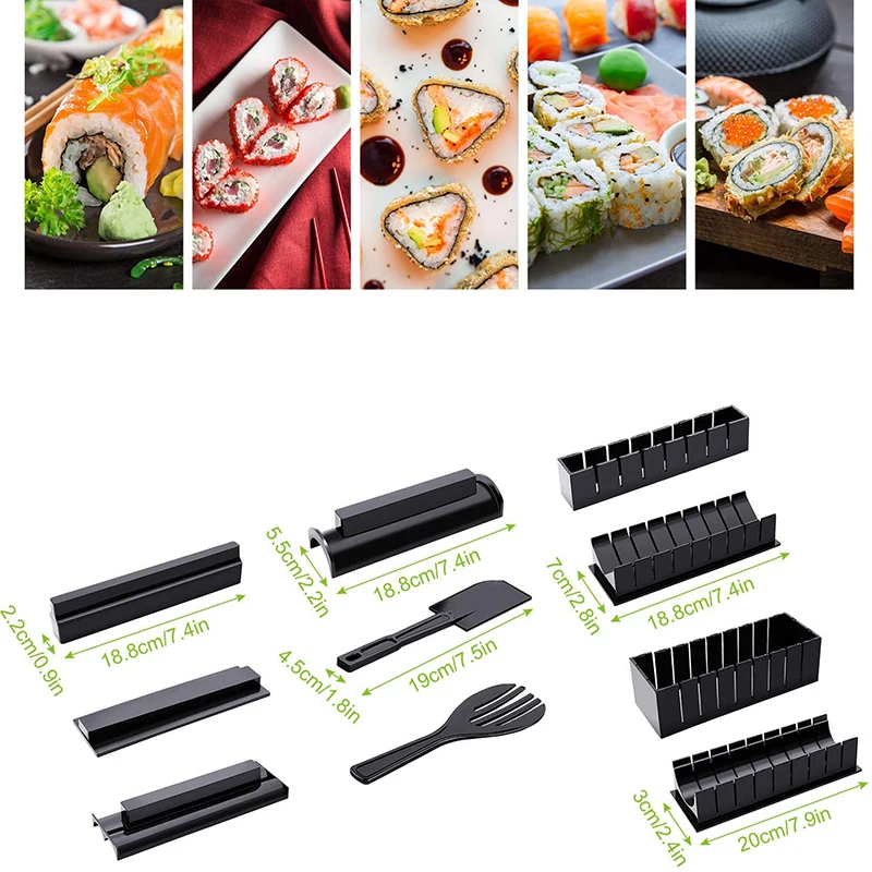 Sushi Making Kit 11 Pieces With 8 Different Sushi Maker Mold Diy Su