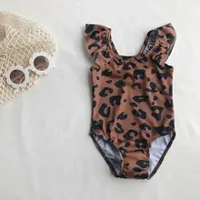 bikinis Swimwear bodysuits Baby Girls Bathing suits  Summer Leopard Printed Bikini One Piece Swimwear Backless Bathing Suit