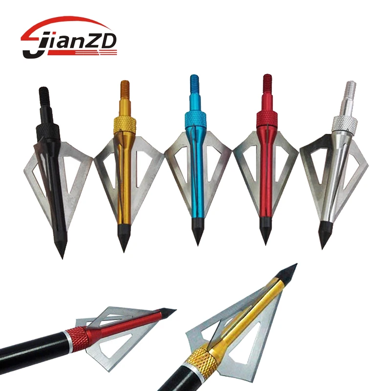 100gr Hunting Broadheads Tips 3 Blade Broad Screw Tips Arrow Heads For