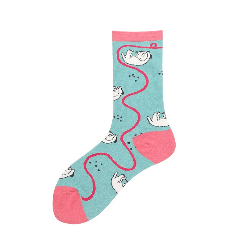 Animal Pattern Harajuku Happy Socks Men's Funny Combed Cotton Casual Socks Colorful Novelty Skateboard Socks Ladies - Цвет: 6