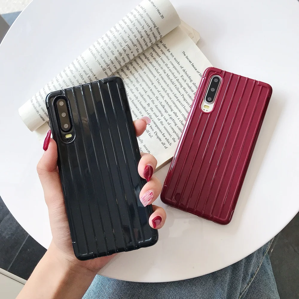 

Curved Suitcase Phone Case For Huawei Honor 8 9 10 20 Honor 9i 9lite10i 10lite 20 Pro 20i 7C 8X 9X Soft TPU Case Cover