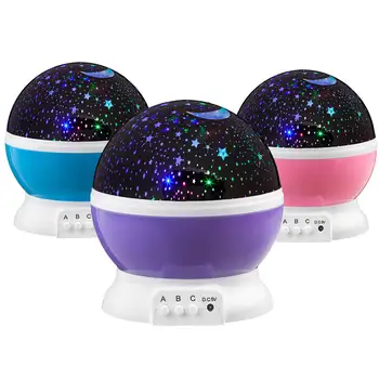 

Rotating LED Light Projector Star Moon Sky Baby Kids Night Mood Lamp Bday Gifts