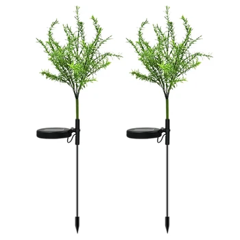 

HOT-2 Pcs Solar Garden Lights Outdoor Christmas Tree LED Solar Powered Landscape Lights for Pathway Yard Patio Deck Walkway Deco