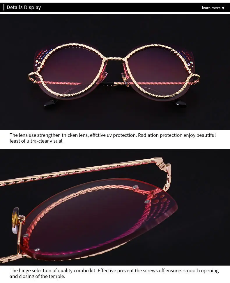 Роскошные Стразы Cateye Солнцезащитные очки уникальный модный дизайн металлическая веревочная оправа солнцезащитные очки градиентные линзы Оттенки для женщин Zonnebril
