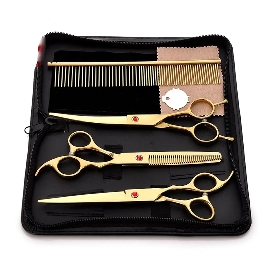 3 Pcs Set Practical Stainless Steel Knife Beauty Pattern Blade Handmade Kitchen Knife Scissors With Knife Stand - Цвет: yellow