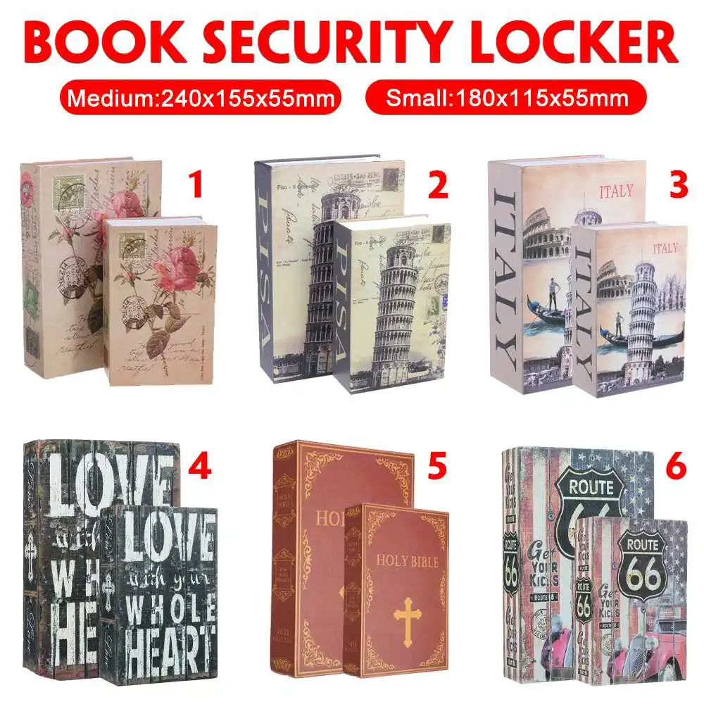 Safe Box Book Money Secret Security Lock Cash Coin Storage Jewelry Key Locker Container | Безопасность и защита
