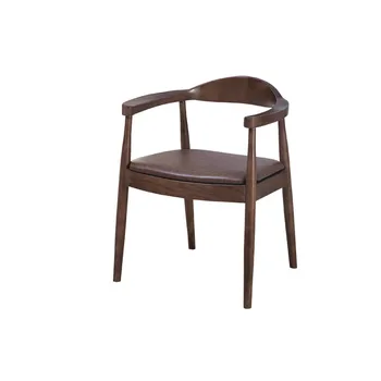 

Nordic solid wood chair and chair combination Kennedy president chair conference armchair dining hall study den horn chair