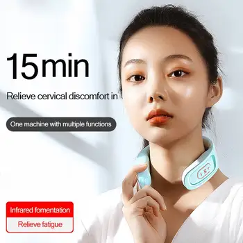 

6 Modes Smart Electric Neck Shoulder Massager Pain Relief Tool With Voice Prompts Relaxation Cervical Vertebra Physiotherapy
