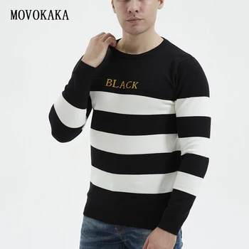 

Fashion Stripe Sweater Men Cotton Pullover Men Slim Sweater Male Winter Sweaters Top New Sweater Man Casual Outwear Man Pull Men