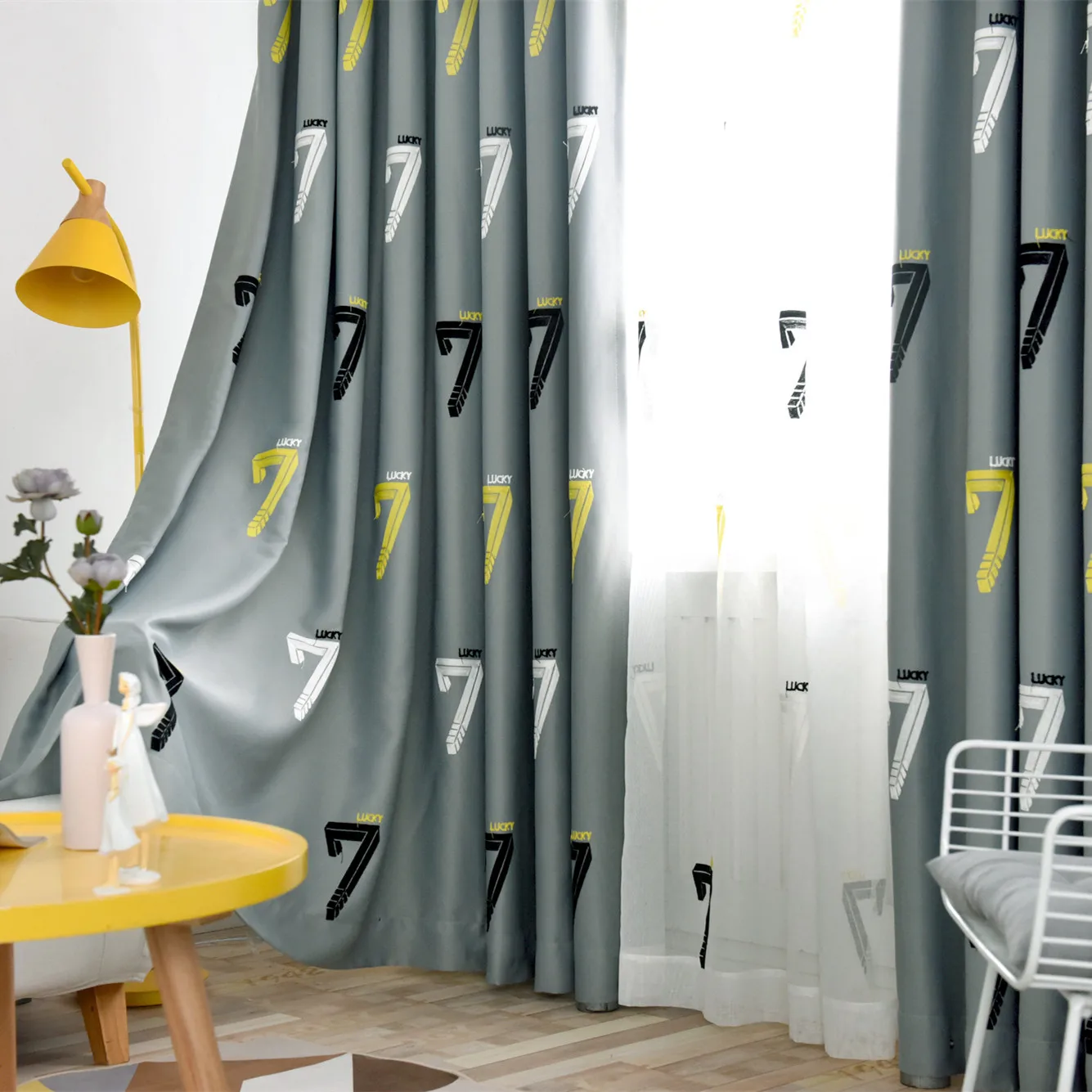 

Simple Modern Personality Idyllic Embroidery Shade Curtains for Living Dining Room Bedroom.