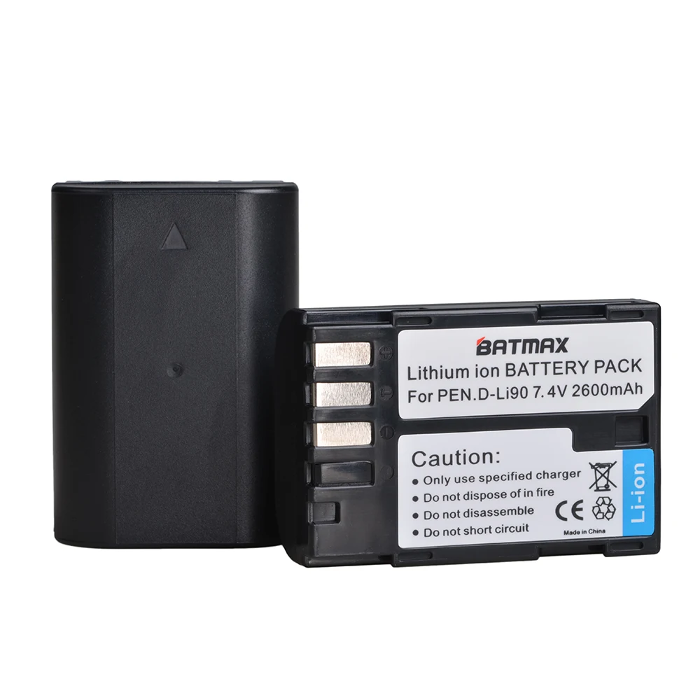 Батарея для цифровой литий-ионной камеры Batmax 2600mAh D-LI90 DLI90 D LI90 PENTAX K-7 K-7D K-5 II 645D K01 K-3