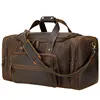 MAHEU Large Travel Bag Genuine Leather Vintage Style Luggage Bags Men Male Duffle Bags Travelling Bag Weekender Bags for man ► Photo 1/6