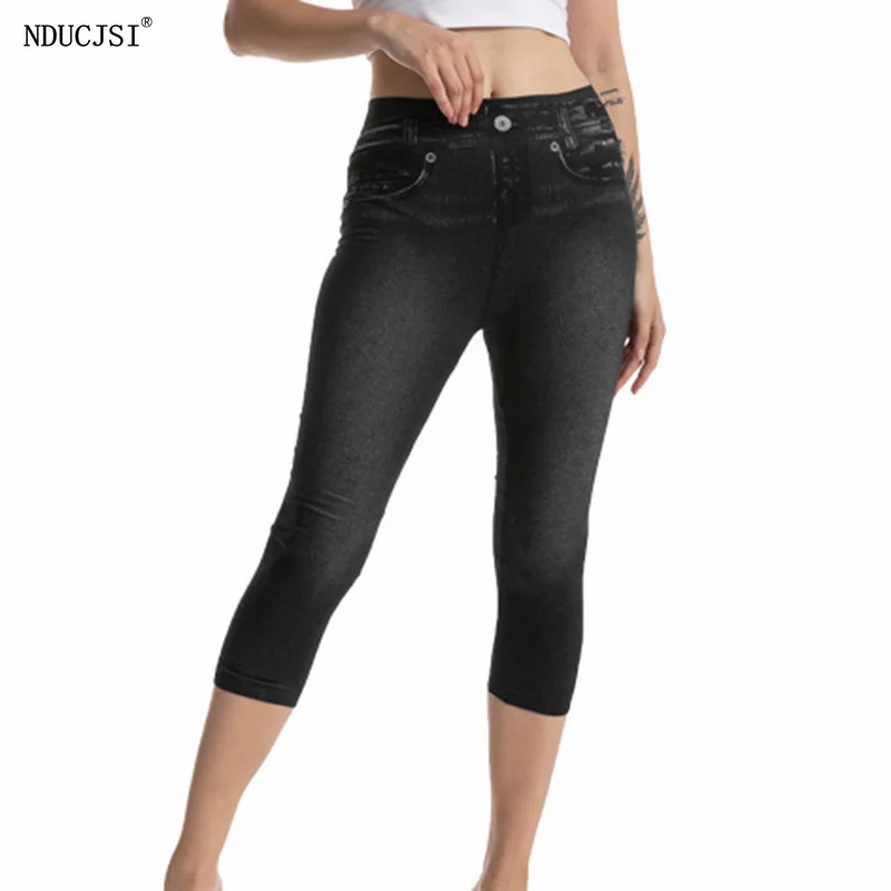 Nducjsi Workout Capris Sport Leggins Donna Push Up Legging Gym Yoga Pantaloni Vita Alta Elastica