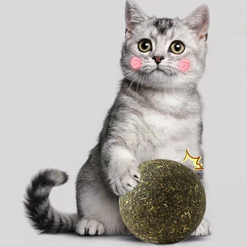 

Cat Snacks Catnip Sugar Candy Nutrition Mint Leaf Treat Balls Edible Treating Cleaning Teeth Rotating Puzzle Ball Help Digestion