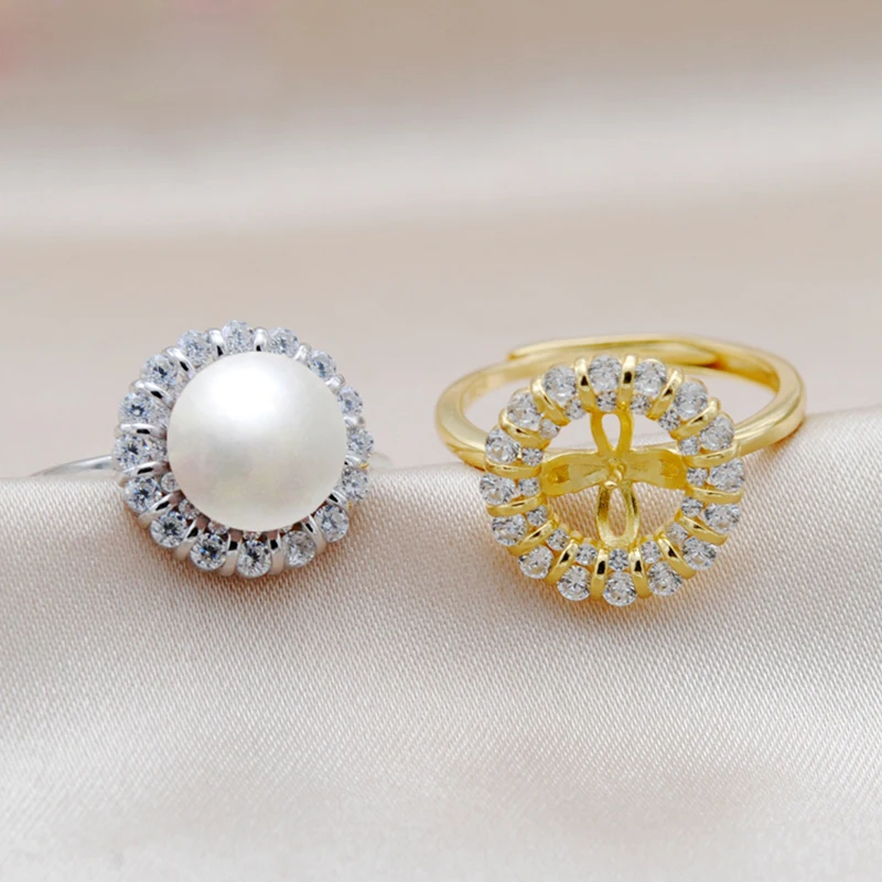 MeiBaPJ, настоящее 925 пробы, Серебряный цветок, Модный Ювелирный Набор, натуральный жемчуг, подвеска, кольцо, серьги, свадебные ювелирные изделия для женщин