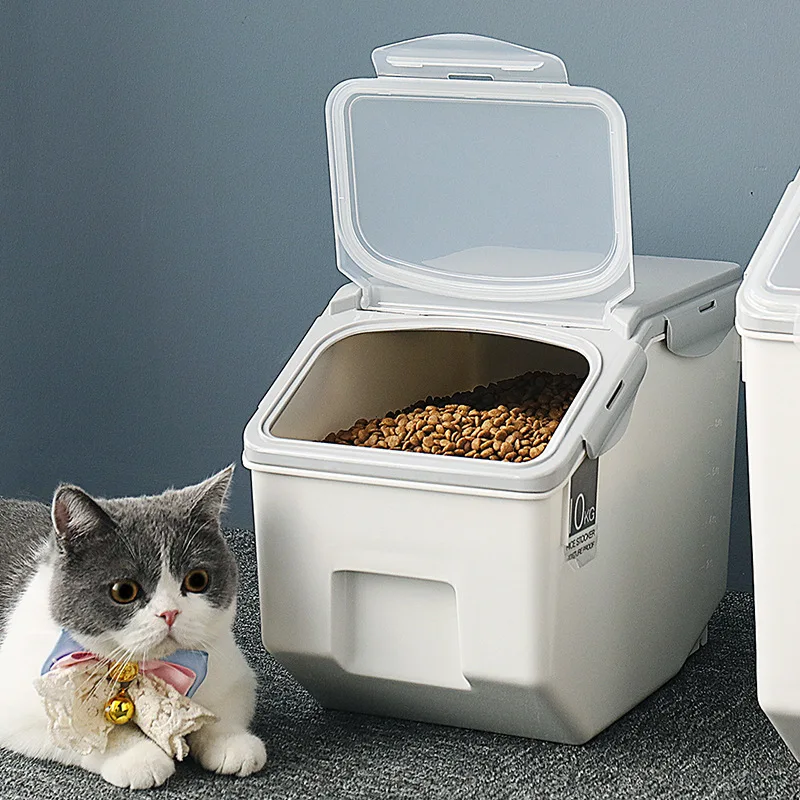 

Pet Supplies chu liang tong Plastic Moisture-Proof Sealed Cat Food gou liang tong Dog Food Food Bucket