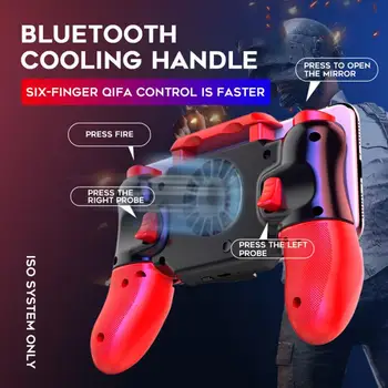 

Six Fingers for PUBG Mobile Game Controller Gamepad Radiator Metal Trigger Shooting Free Fire Gamepad Joystick With Cooling Fan