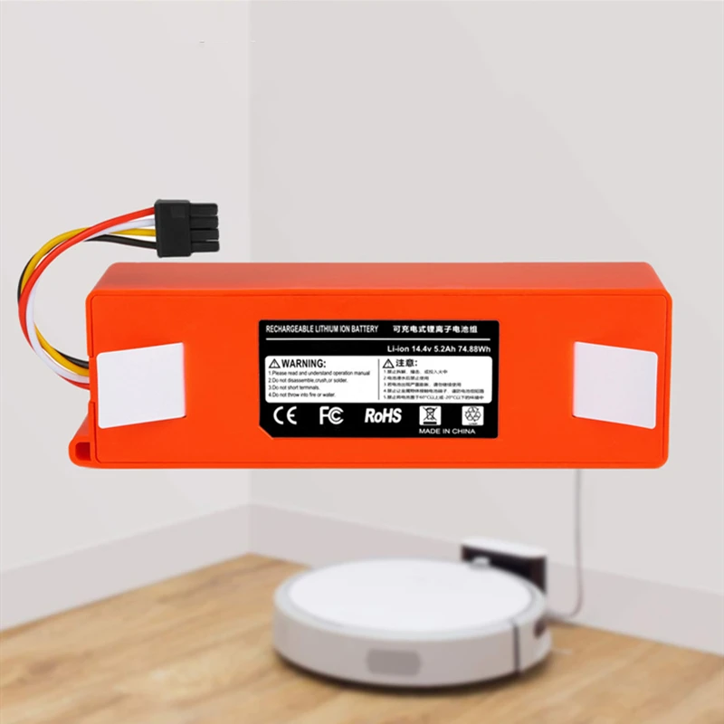 Aspirador de pó Acessórios para Xiaomi Novo Li-ion Bateria mi Robô Robótica Aspirador Roborock S50 S51 t4 100% 9800mah 14.4v 6.5ah - Image 2