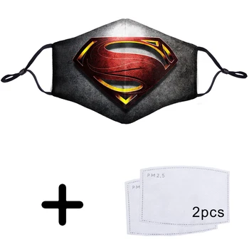 

Superman Clark Kent Anti-Dust Face Mouth Mask PM2.5 Filter 2 pcs Breathable Washable Reusable Protective 3D Printed Face Masks