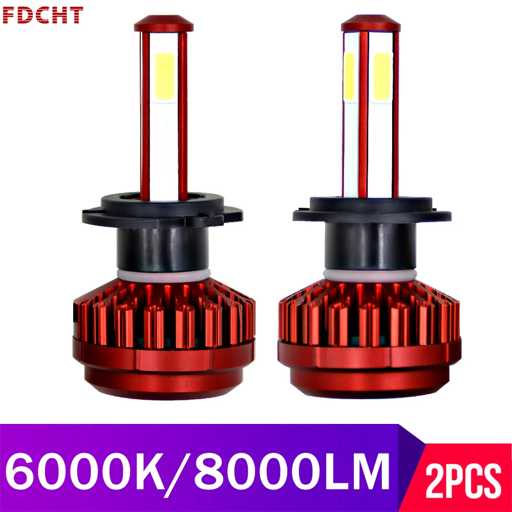 

4 Sides 360 Car Light Led Headlight H8 H11 H4 H7 Led Canbus Bulb 9005 9006 H9 Hb4 Hb3 24v 80w 6000k 8000lm Turbo Fan Auto Lamp