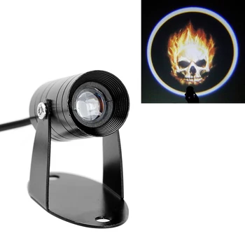 

LEEPEE Fog Lamp 3D LED Logo Light Ghost Rider Flaming Skull Tail Lighting Logo Laser Projector Motorcycle Spotlight
