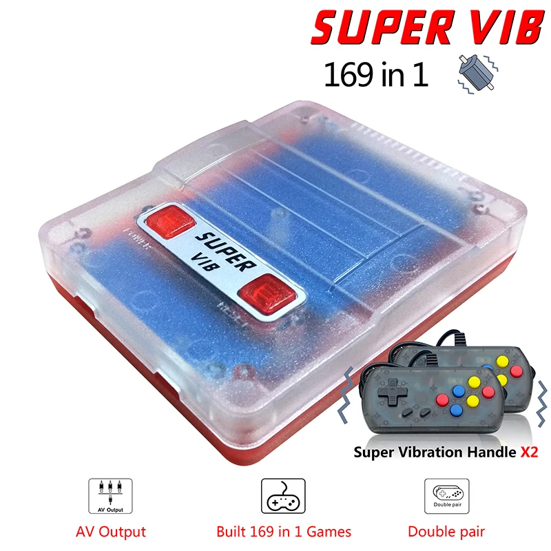 Супер VIB дешевая игровая ТВ-приставка семейная развлекательная игра коробка портативный файтинг плеер с 2 джойстиками - Цвет: Transparent