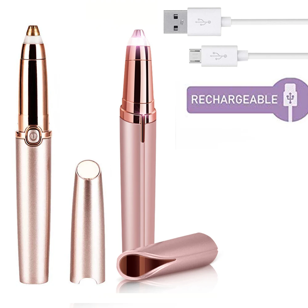 

New USB Rechargeable Electric Eyebrow Trimmer Eyebrow Hair Remover Electric Eyebrow Shaver Painless Facial Epilator for Women