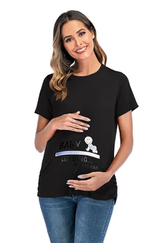 

dress 2020 new hit Plus size women's short-sleeved maternity dress solid color printed T-shirt top woman clothes plus size