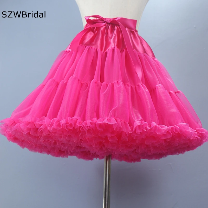 

New Arrival Tulle Rose Red Lolita skirt Ball Gown Underskirt Dress Petticoats Cosplay Tutu Jupon mariage Rockabilly sottogonna