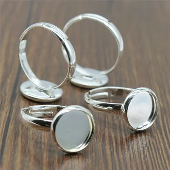 

10pcs High Quality 10mm Copper Metal Adjustable Ring Settings Blank/Base,Fit 10mm Glass Cabochons,