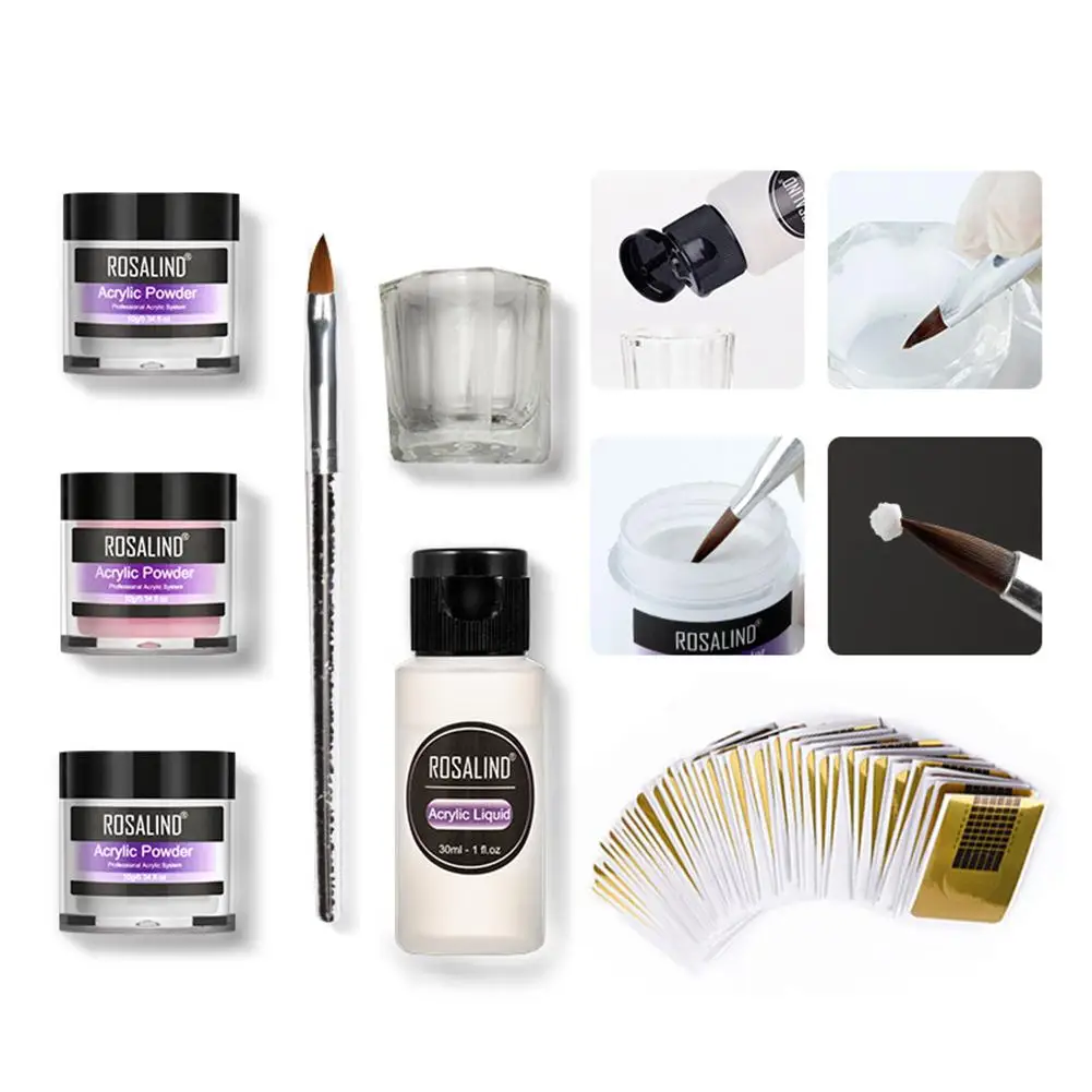 Nail Powder Set Acrylic Powder Acrylic Nail Kit Semi Permanent Gel