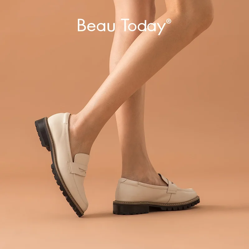 Женские лоферы без застежки BeauToday мокасины из натуральной телячьей кожи с