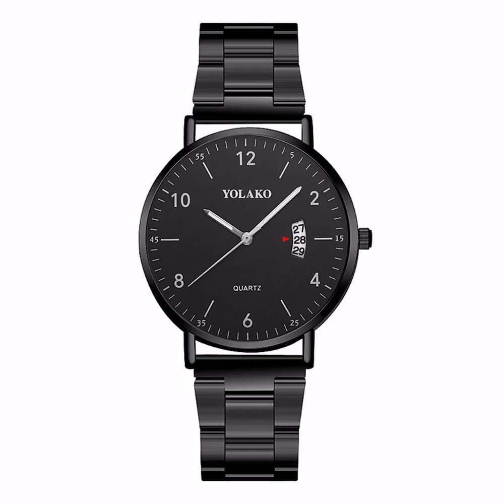 

Business calendar men watch luxury brand alloy steel band watch men high-end atmosphere watch black watch