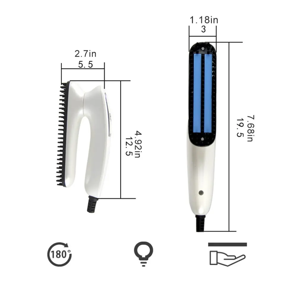 Мужская расческа для выпрямления бороды, расческа для волос, мини электрическая расческа для мужчин, расческа для выпрямления волос