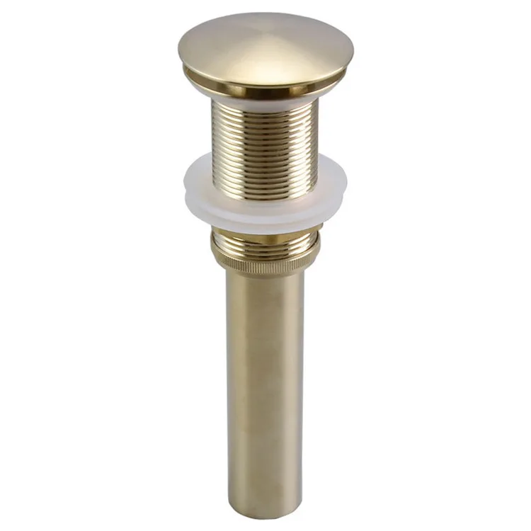 Brushed Gold Solid Brass Pop-Up Drain with Overflow
