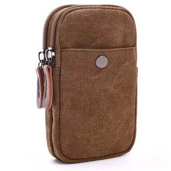 

Casual Waist Bag Hang On Buckle Men's Fanny Pack Unisex Women Canvas Belt Bag Portable Outdoor Pouches Zipper Sports Phone Case
