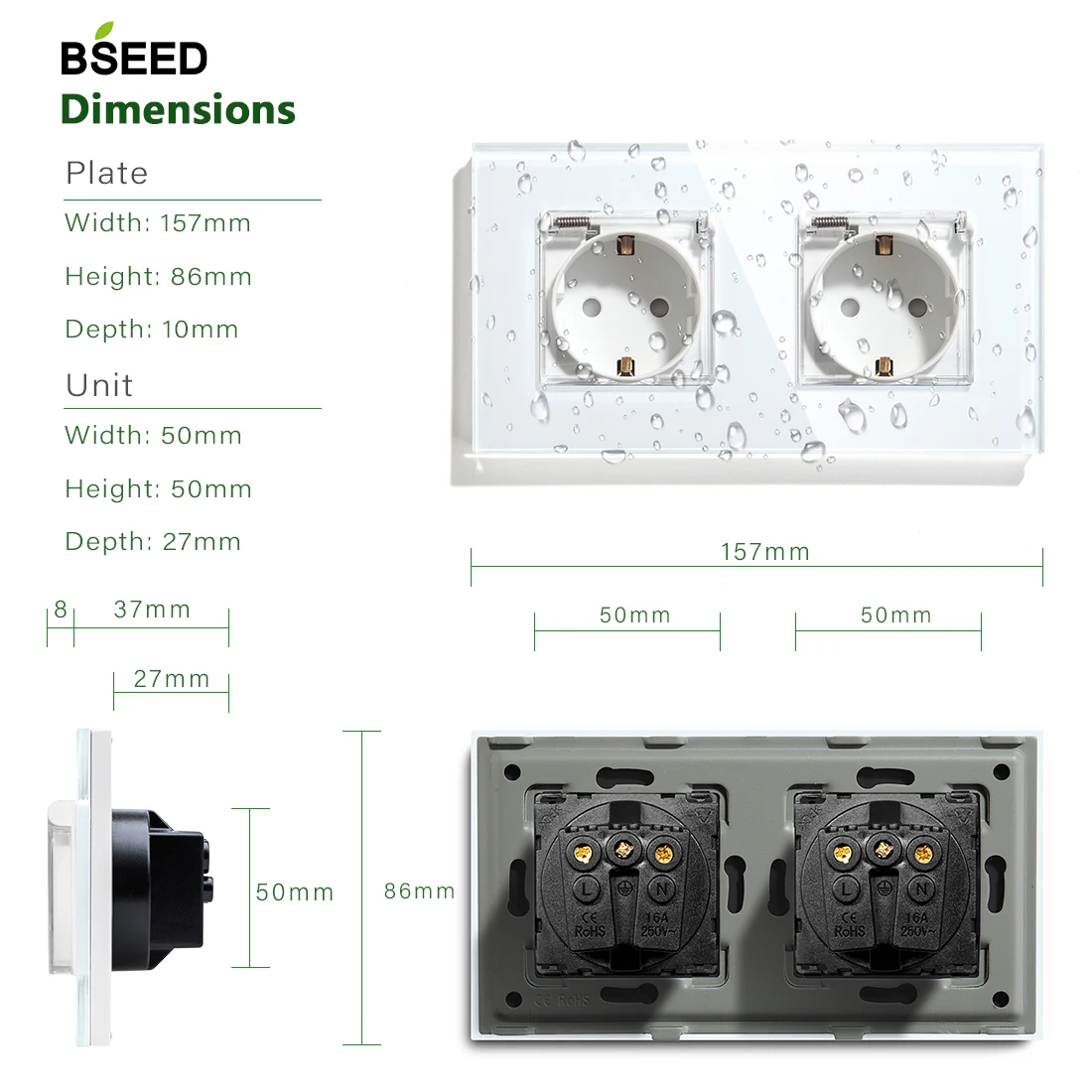 bseed tomada de parede dupla impermeavel plugue 04