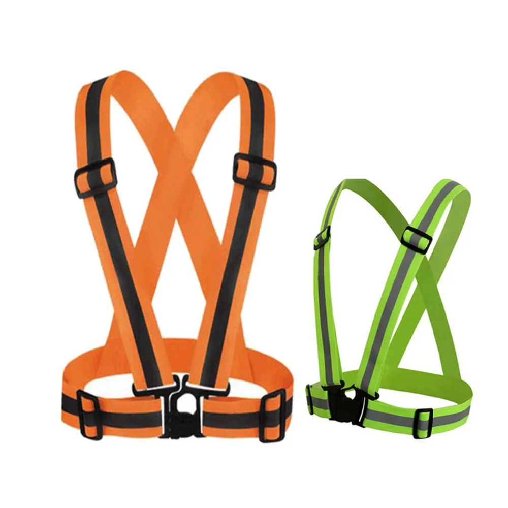 

10pcs 360 Degrees High Visibility Unisex Outdoor Neon Safety Vest Reflective Belt Fit Running Cycling Sports Outdoor Cloth