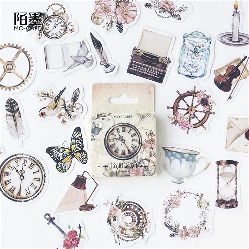

46pcs/box Cute retro stickers Journal Decorative Stationery Stickers Scrapbooking DIY Diary Album Stick Lable