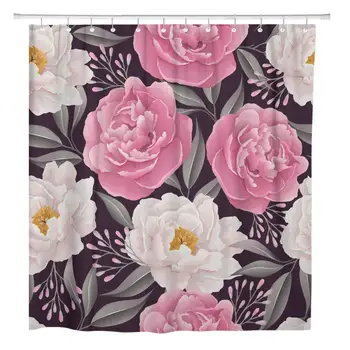

72"x72" Shower Curtain Waterproof Polyester Fabric Elegance Color Peony Pattern Blue for Pages Save The Decorative Bathroom Bath